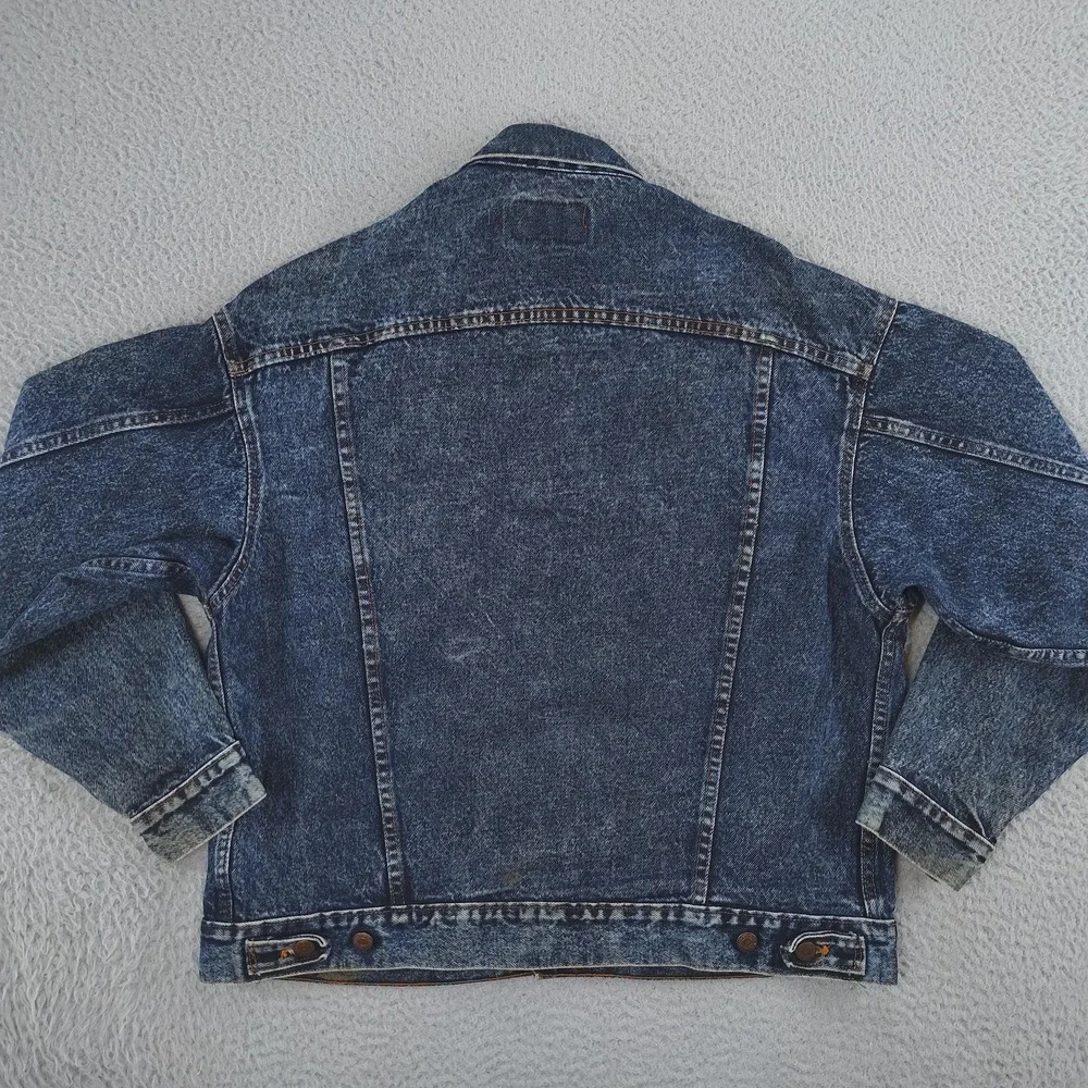 Vintage Levi's Denim Trucker Jacket Mens Large Stonewash Made in USA 90s 71548 - Picture 2 of 16
